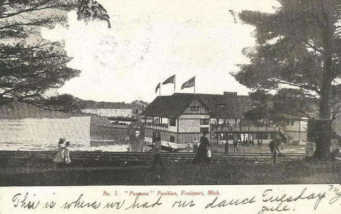 Fruitport Pavilion (Pamona Pavlion) - OLD POST CARD (newer photo)